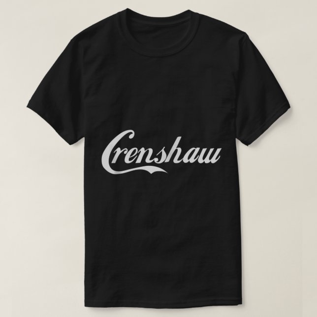 CRENSHAW CALIFORNIA L.A schlicht WHITE TEXT Zip Ho T-Shirt (Design vorne)