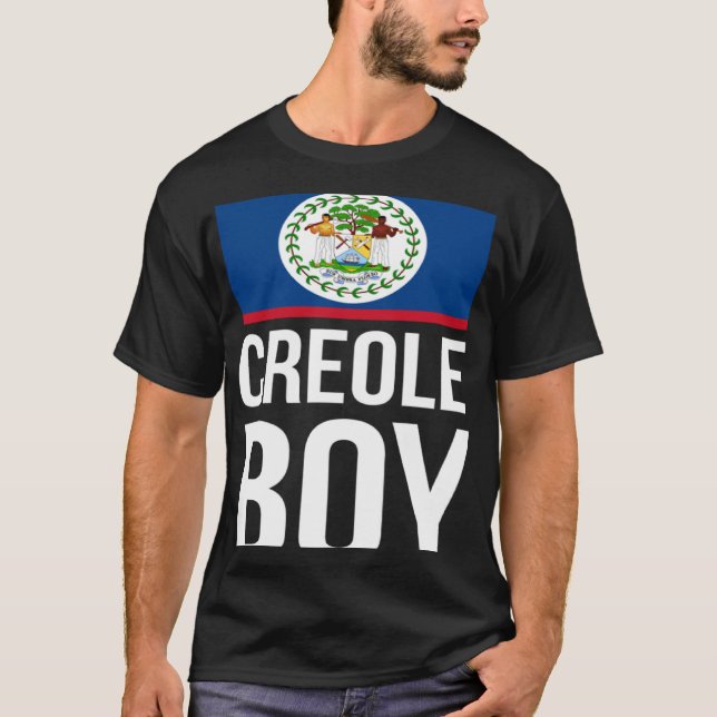 Creole Boy Belize Pride Belizean Flag Culture Afro T-Shirt (Vorderseite)