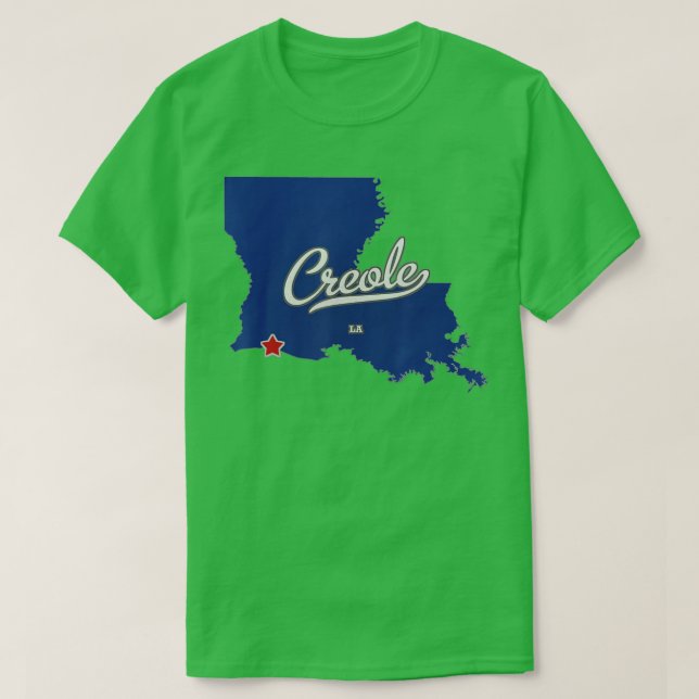 Creole Louisiana LA Karte T-Shirt (Design vorne)