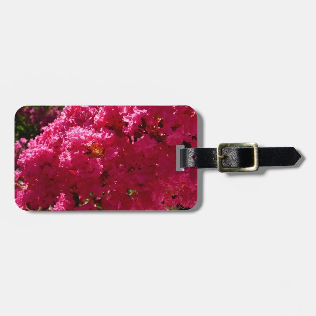 Crepe Myrtle Tree Magenta Floral Gepäckanhänger (Vorderseite horizontal)