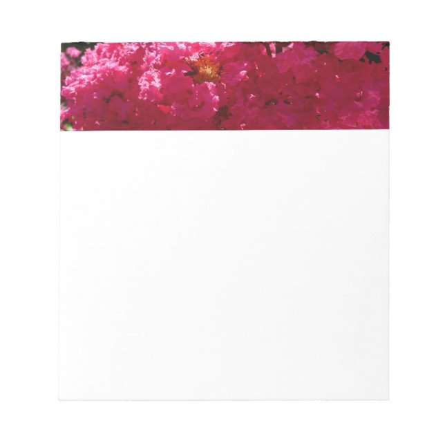 Crepe Myrtle Tree Magenta Floral Notizblock (Vorderseite)
