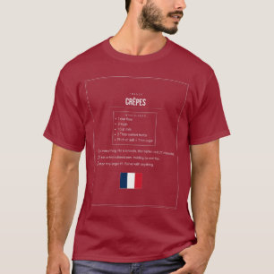 Crêpes Rezept T-Shirt Französisches dünnes Pfann