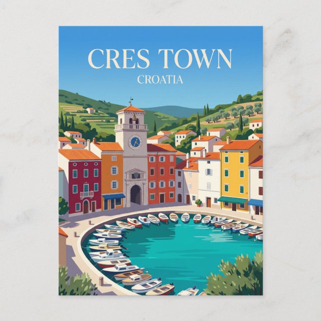 Cres Stadt Kroatien Postkarte (Vorderseite)