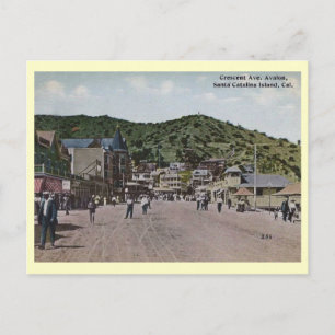 Crescent Ave, Avalon, Catalina Island Vintage auf Postkarte