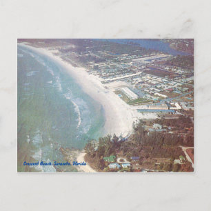Crescent Beach, Sarasota Florida Vintage-Luftbild Postkarte