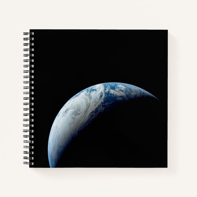 Crescent Earth wurde von der Apollo 4 Mission über Notizbuch (Vorderseite)