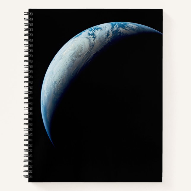 Crescent Earth wurde von der Apollo 4 Mission über Notizbuch (Vorderseite)