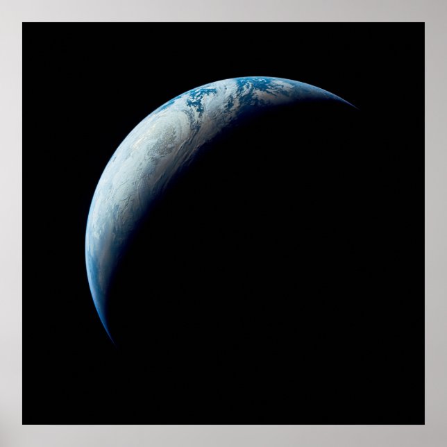 Crescent Earth wurde von der Apollo 4 Mission über Poster (Vorne)
