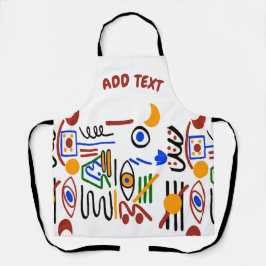 Crescent Formen Cartoon Design fügen Text, Schürze