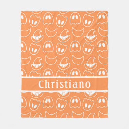 Crescent Ghost Orange Fleece Blanket