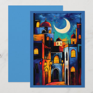 Crescent Glow Ramadan Geometric Mosques Einladung