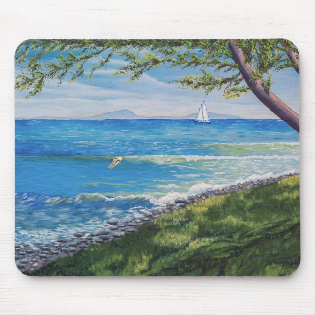 Crescent Head Beach Seascape Malerei Mousepad (Vorne)
