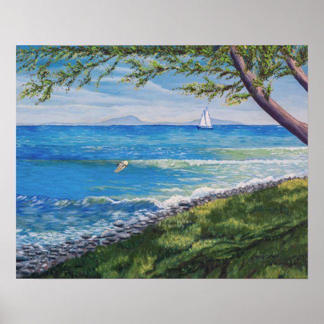 Crescent Head Beach Seascape Malerei Poster (Vorne)