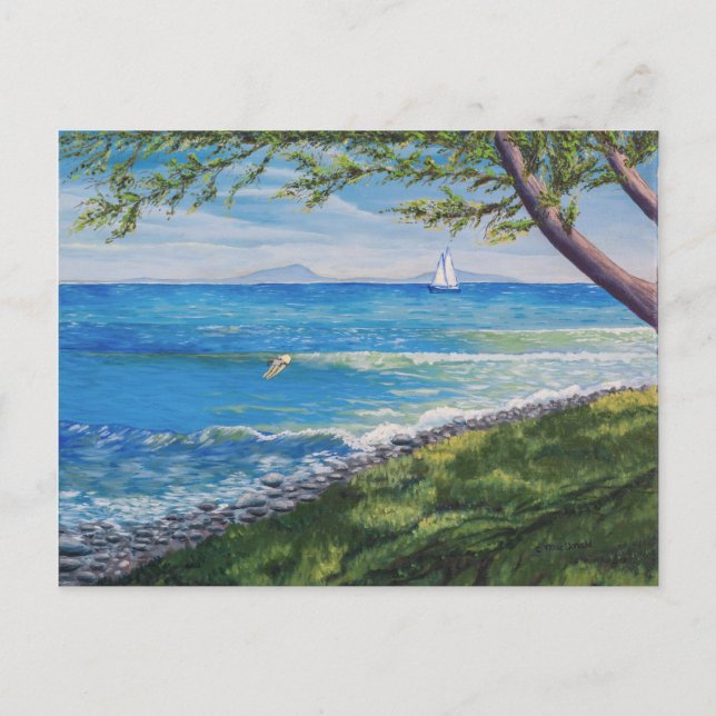 Crescent Head Beach Seascape Malerei Postkarte (Vorderseite)