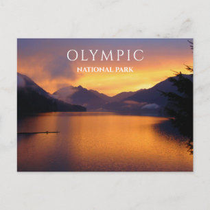 Crescent Lake, Sonnenuntergang, Olympic National P Postkarte