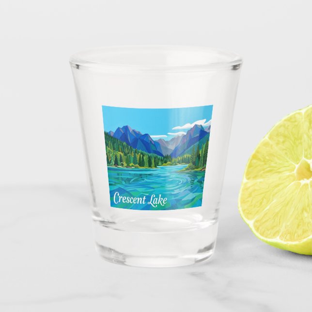 Crescent Lake Washington Schnapsglas (Vorderseite)