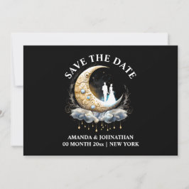 Crescent Mond himmlische elegante verzierte Luna 1 Save The Date