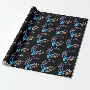 Crescent Moon Adventure Camping Geschenkpapier