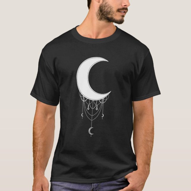 Crescent Moon Ästhetik Goth Soft Grunge Gothic Wi T-Shirt (Vorderseite)