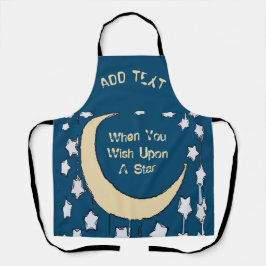 Crescent Moon Cartoon Design hinzufügen Text, Schü Schürze