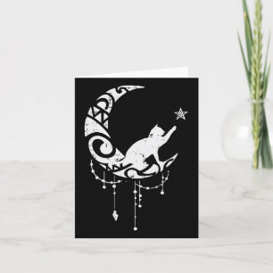 Crescent Moon Cat Star Mystische Himmelsfrauen Gi Karte