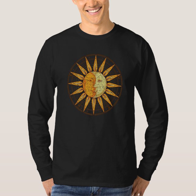 Crescent Moon Celestial Body Boho Sun Moon Astrolo T-Shirt (Vorderseite)