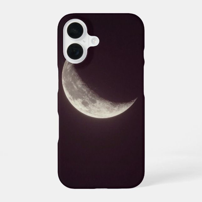 Crescent Moon Dark Minimal Phone Case iPhone 16 Hülle (Rückseite)