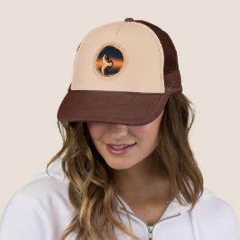 Crescent Moon Frau – Himmlische Mondlicht-Kunst-Sh Truckerkappe