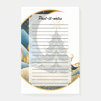 Crescent Moon Gold Winter Weihnachtswunderland Post-it Klebezettel