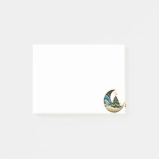 Crescent Moon Gold Winter Weihnachtswunderland Post-it Klebezettel