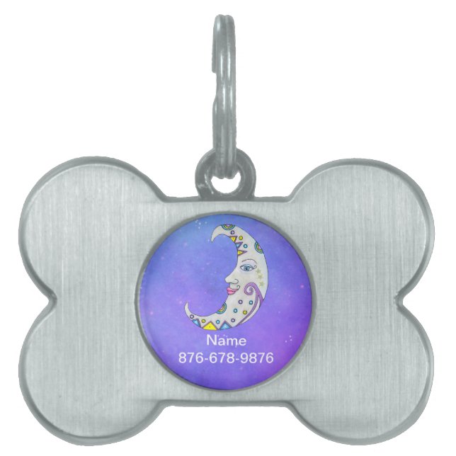 Crescent Moon Hübsche Gesichtshälfte Farbige Marki Tiermarke (Vorderseite)