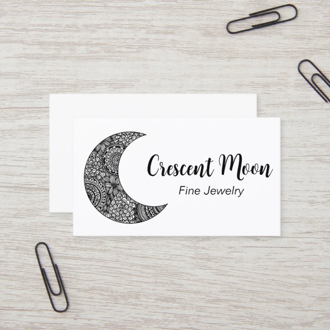 Crescent Moon Jewelry Maker Visitenkarte (Vorderseite/Rückseite Beispiel)