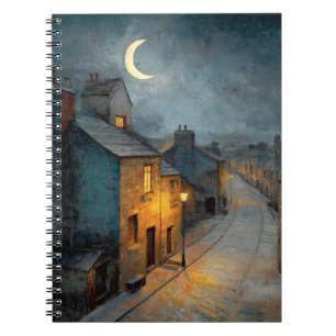 Crescent Moon Quiet Street Notebook Notizblock