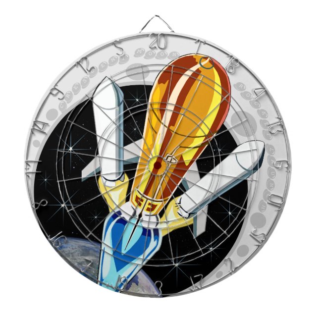 Crescent Moon Rocket Start "Heavy Lift" Dartboard Dartscheibe (vorne)