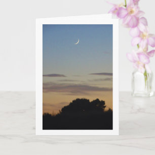 Crescent Moon Silhouette Landschaft Karte