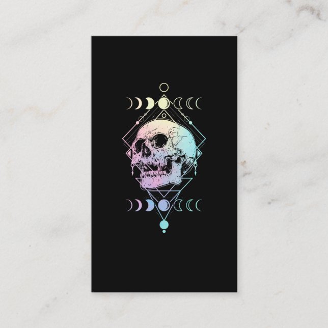 Crescent Moon Skull Occult Hexerei Pastel Goth Visitenkarte (Vorderseite)