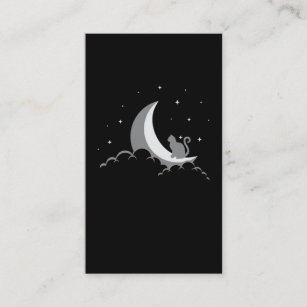 Crescent Moon Spiritual Cat Gothic Pastel Wicca Visitenkarte