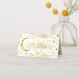 Crescent Moon Starry Night Celestial Wedding Platzkarte