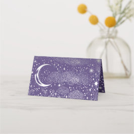 Crescent Moon Starry Night Celestial Wedding Platzkarte
