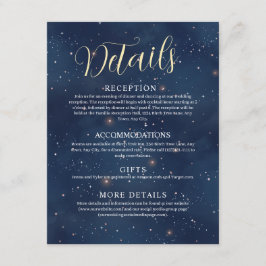 Crescent Moon Starry Night Navy Einschließkarte Begleitkarte