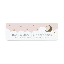 Crescent Moon & Stars Blush Pink Label