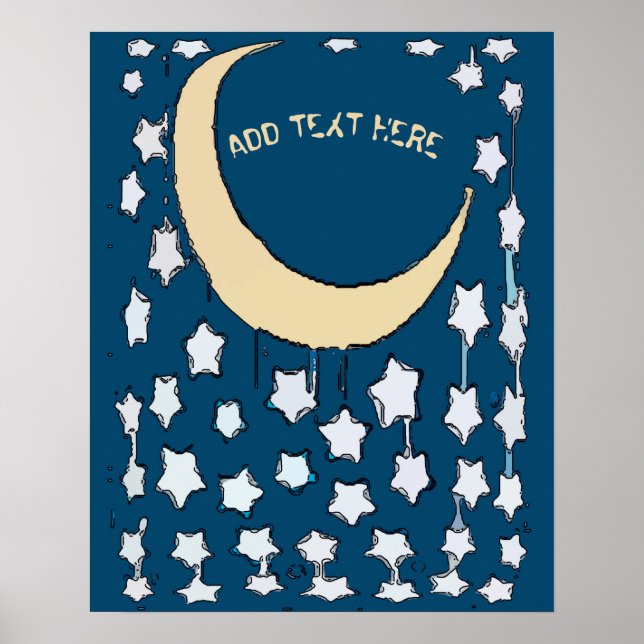 Crescent Moon & Stars, TextPoster hinzufügen Poster (Vorne)