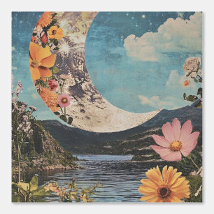 Crescent Moon über serene Landschaft Tapete