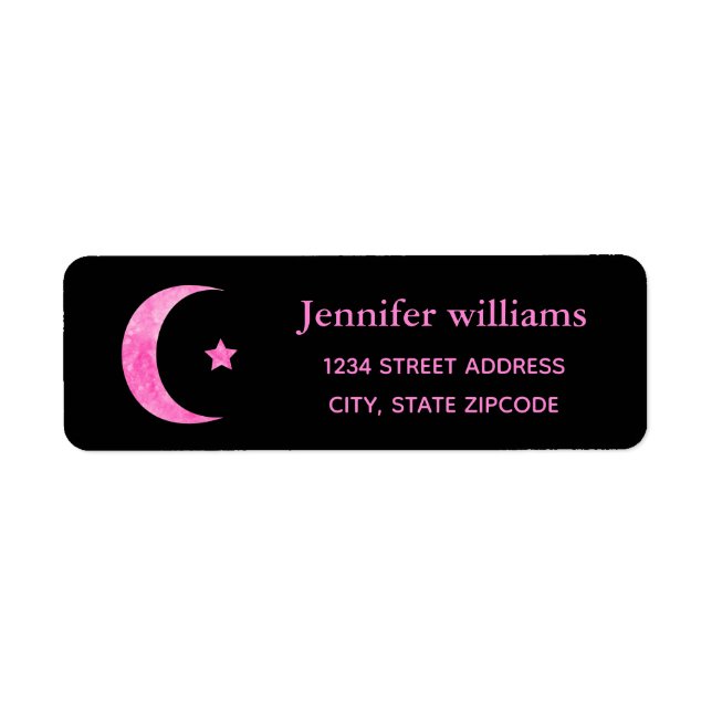 Crescent Moon und Star Address Label (Vorne)