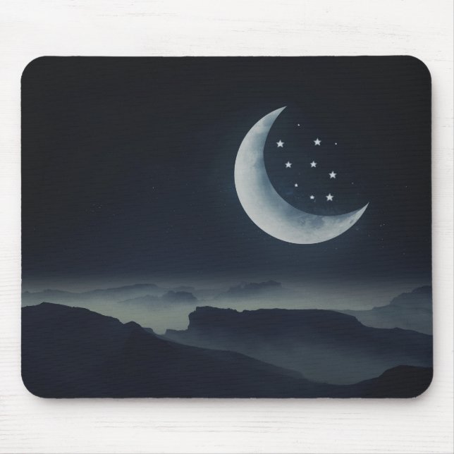 Crescent Moon und Stars Mousepad (Vorne)