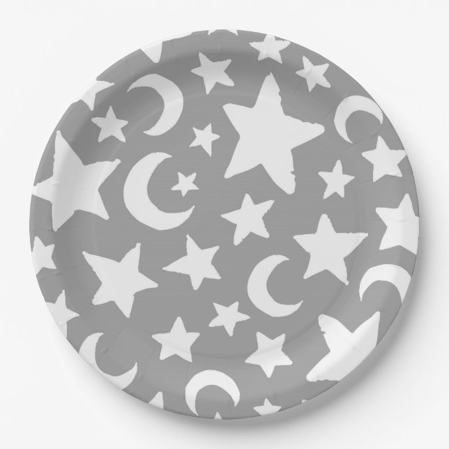 Crescent Moon und Stars Pappteller (Vorderseite)
