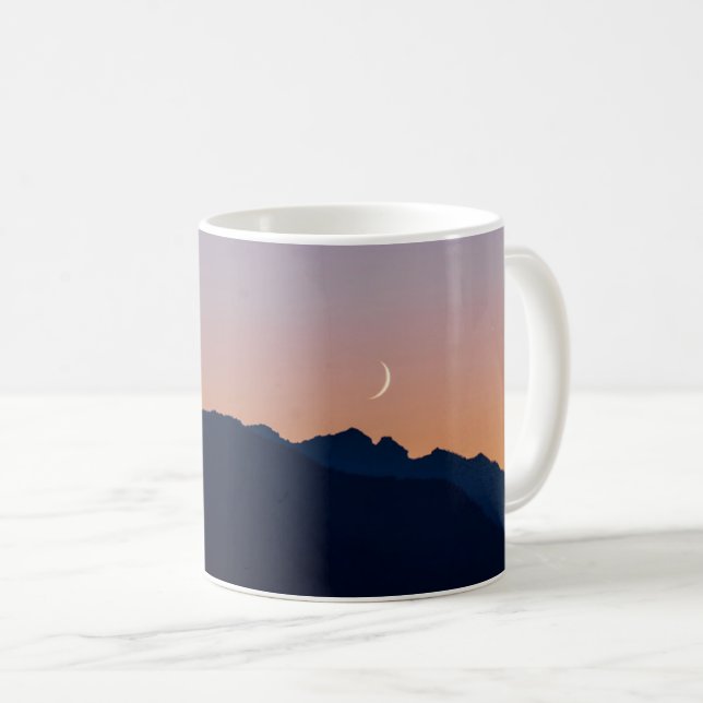 Crescent Moon & Venus | Seabeck, Washington Kaffeetasse (VorderseiteRechts)