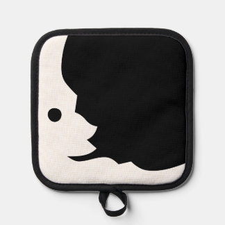 Crescent Moon White Black Waxing Topflappen