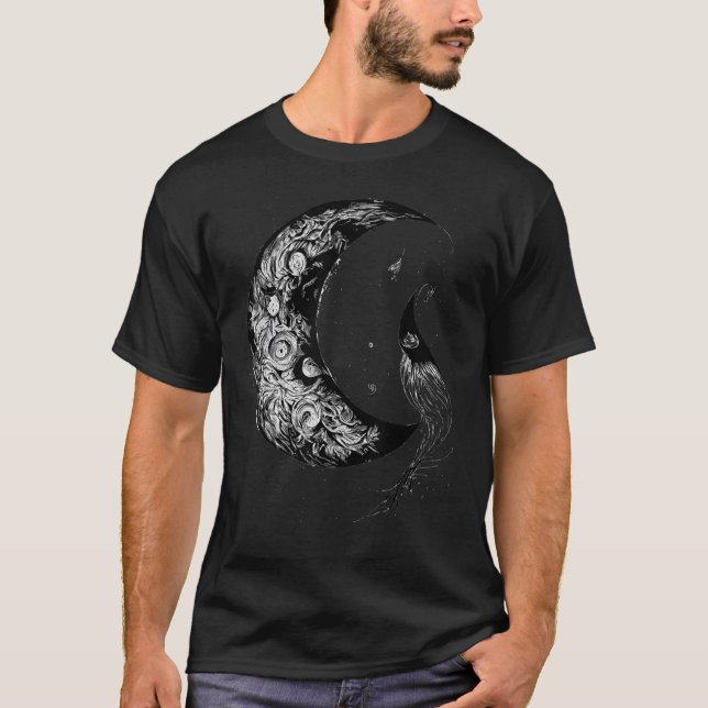 Crescent Moon Witch Aesthetic Astrology Gothic T-Shirt (Vorderseite)