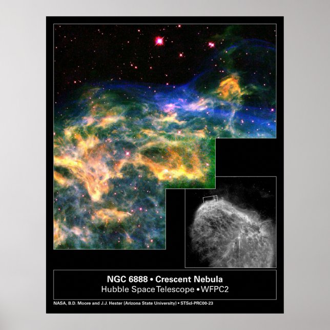 Crescent Nebula 6888 Hubble Telescope Poster (Vorne)